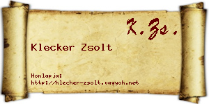 Klecker Zsolt névjegykártya